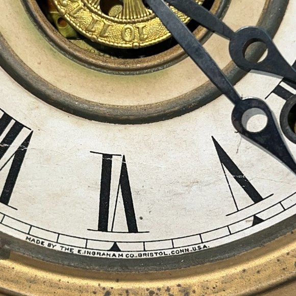 ANTIQUE INGRAHAM OAK AMERICAN GINGERBREAD CLOCK WORKING MANTLE MANTEL WINDUP - Picture 6 of 16